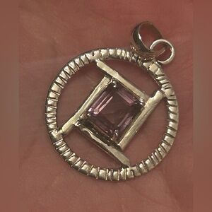 Sterling Silver and Amethyst Purple Pendant